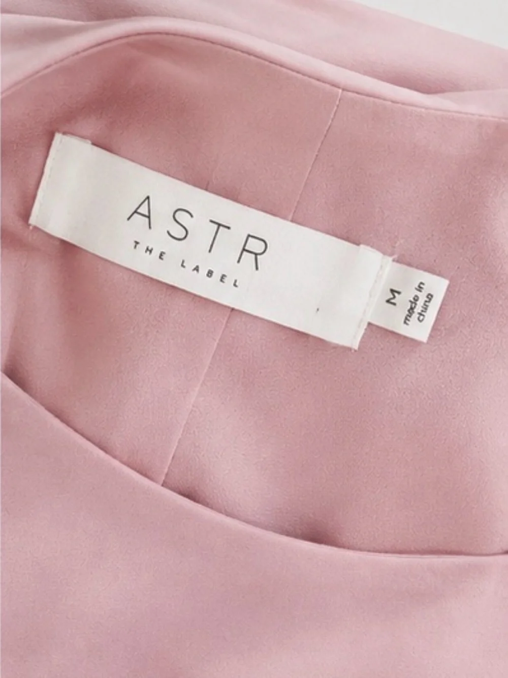 ASTR The Label Blush Pink Satin Square Neck Puff Sleeve Romantic Coquette Size M